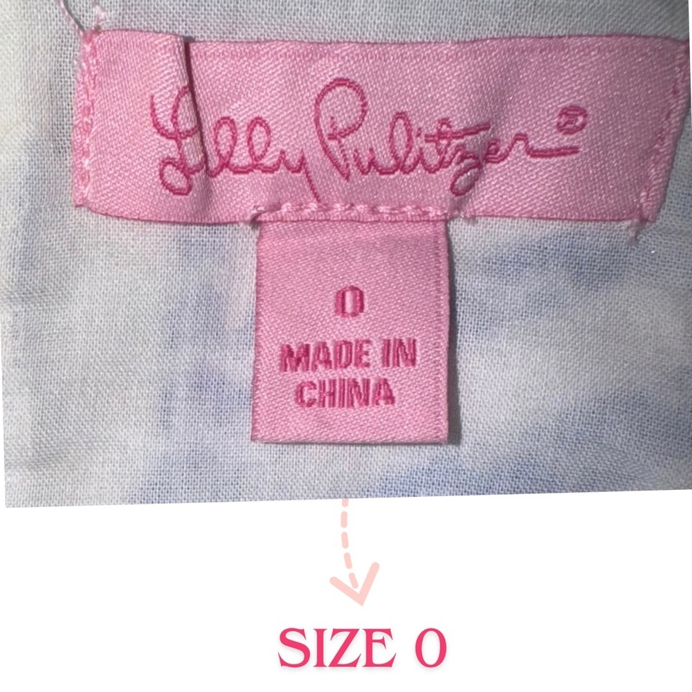 Lilly Pulitzer Size 0 Blue White Geometric Print Dress – Kentucky Derby Outfit - Picture 7 of 8